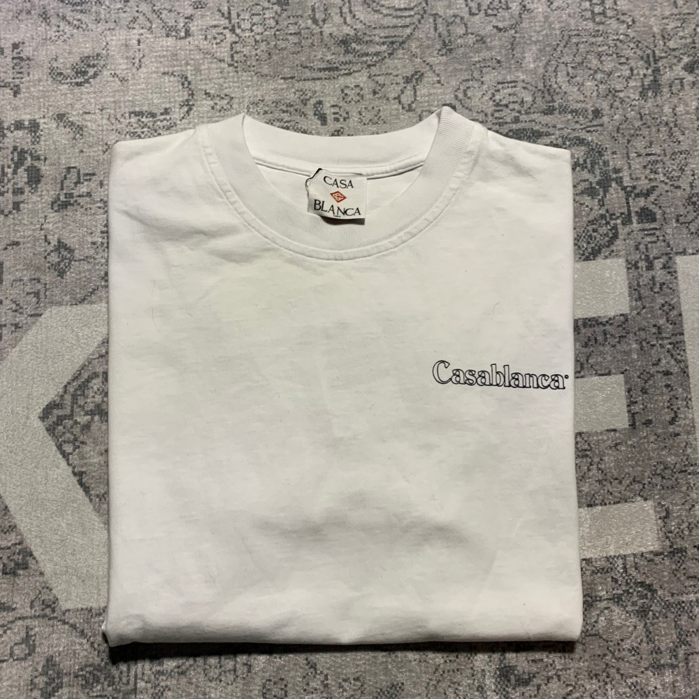Casablanca Graphic T-Shirt Mens Medium White Excellent Short Sleeve Logo Tee - Picture 7 of 7